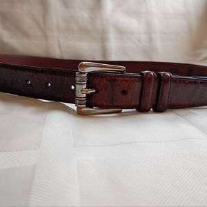 Sz 85/34 Martin Dingman Tanned Cowhide Brown Leather Alligator Embossed Belt